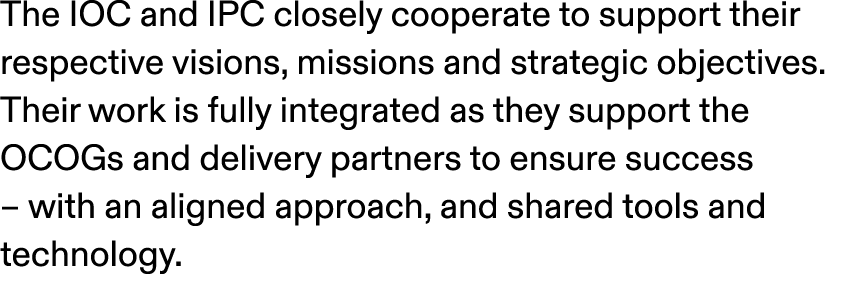 The IOC and IPC closely cooperate to support their respective visions, missions and strategic objectives. Their work ...