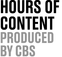 hours of content produced by cbs